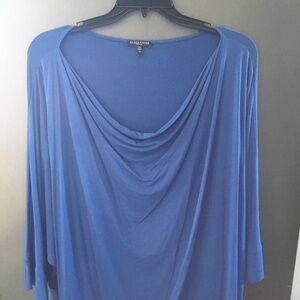 Eileen Fisher Drape Necked Knit Top- Banded Waist & Sleeves- Dolman Sleeves